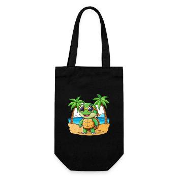 Schildkröte Lustige Cartoon Sommer Strand Sonnenbrille - Geschenkbeutel für Flaschen - Schwarz - Vorne
