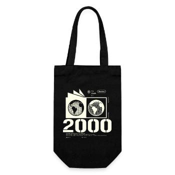 Vintage 2000's Retro Birthday Gift 2000's - Gift Bag for Bottles - black - Front