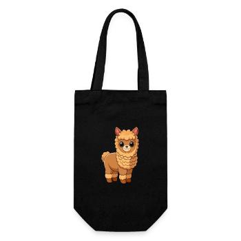 Alpaga Mignon Mascotte Personnage De Dessin Animé Kawaii - Sac à bouteille - noir - Devant