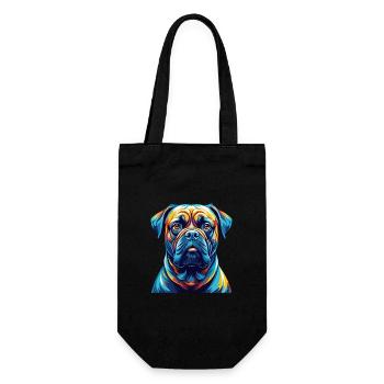 Bullmastiff Chien Race Coloré Dessin animé Kawaii - Sac à bouteille - noir - Devant