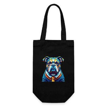 Bouledogue race coloré aquarelle dessin animé Kawaii - Sac à bouteille - noir - Devant