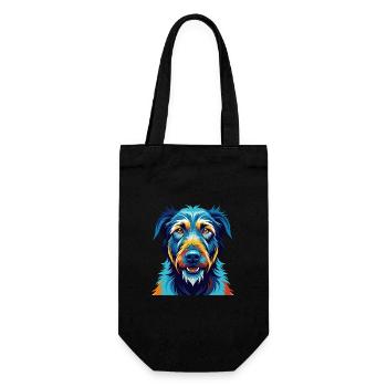 Irish Wolfhound Dog Breed Colorful Cartoon Kawaii - Gift Bag for Bottles - black - Front