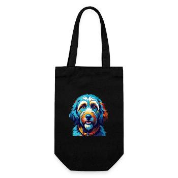 Goldendoodle Dog Breed Colorful Cartoon Kawaii - Gift Bag for Bottles - black - Front
