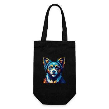 Hortaya Borzaya Hunderasse bunter Cartoon Kawaii - Geschenkbeutel für Flaschen - Schwarz - Vorne