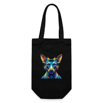 Inca Hairless Dog Breed Colorful Cartoon Kawaii - Gift Bag for Bottles - black - Front