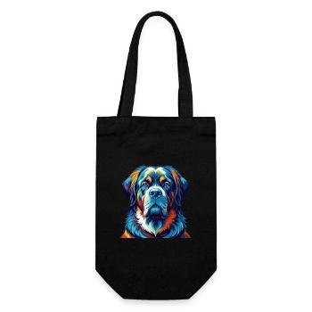 Alpine Mastiff Hunderasse Bunte Karikatur Kawaii - Geschenkbeutel für Flaschen - Schwarz - Vorne