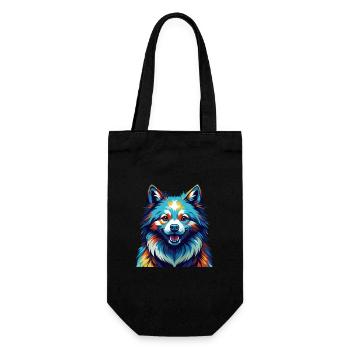 Esquimau américain Chien Race Coloré Dessin animé Kawaii - Sac à bouteille - noir - Devant