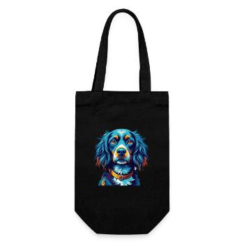 Blue Picardy Spaniel Dog Breed Cartoon Kawaii - Gift Bag for Bottles - black - Front