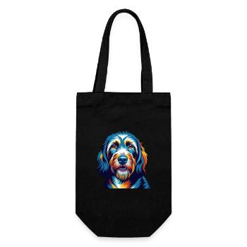 Basset Griffon Vendeen Hunderasse Karikatur Kawaii - Geschenkbeutel für Flaschen - Schwarz - Vorne