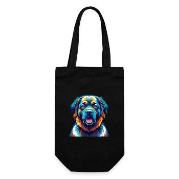 Caucasian Shepherd Dog Breed Cartoon Kawaii - Gift Bag for Bottles - black - Front