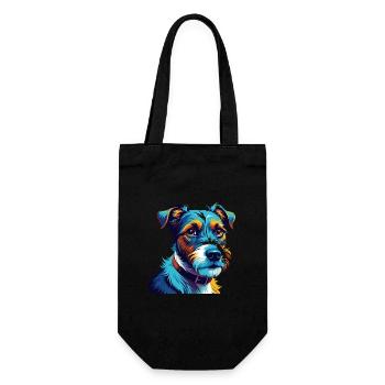 Parson Russell Terrier Dog Breed Cartoon Kawaii - Gift Bag for Bottles - black - Front