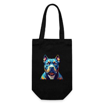 Pitbull Dog Breed Colorful Cartoon Kawaii - Gift Bag for Bottles - black - Front