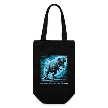 T Rex 07 2024 03 - Geschenkbeutel für Flaschen - Schwarz - Vorne