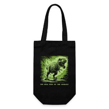 T Rex 07 2024 02 - Geschenkbeutel für Flaschen - Schwarz - Vorne