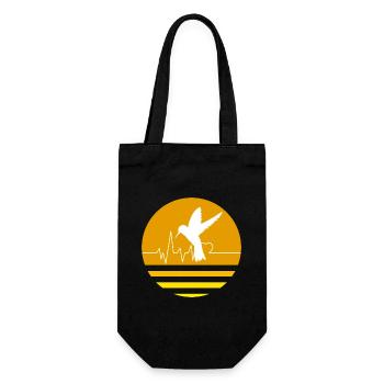 Pastel Orange Hummingbird - Gift Bag for Bottles - black - Front