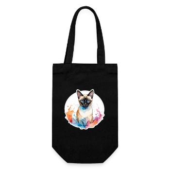 Chat siamois Aquarelles - Sac à bouteille - noir - Devant