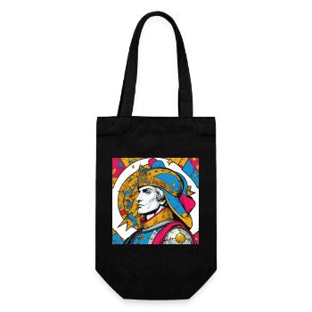 Figure Historique Médieval en Style PopArt - Sac à bouteille - noir - Devant