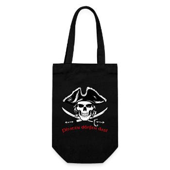 Pirate Skull 07 2024 Zeichenfläche 1 - Geschenkbeutel für Flaschen - Schwarz - Vorne