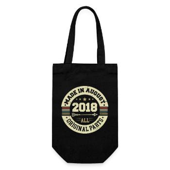 August 2018 Geburtstagsgeschenk August 2018 August - Geschenkbeutel für Flaschen - Schwarz - Vorne