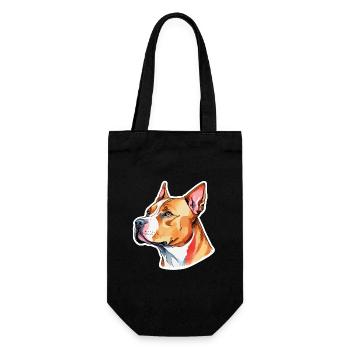 American Staffordshire Terrier Watercolors - Gift Bag for Bottles - black - Front