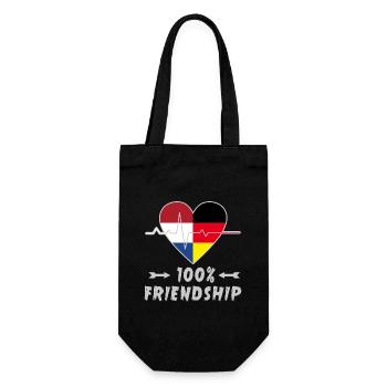 Netherlands and Germany 100% friendship - Gift Bag for Bottles - black - Front