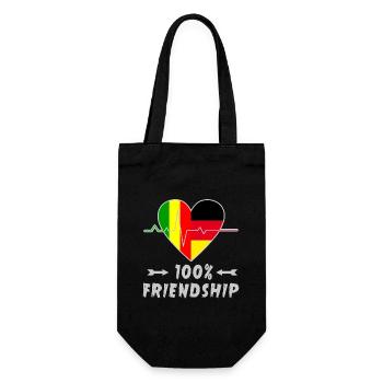 Mali und Deutschland 100% Freundschaft - Geschenkbeutel für Flaschen - Schwarz - Vorne