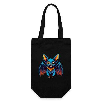 Chauve-souris coloré Kawaii dessin animé Personnage Clipart - Sac à bouteille - noir - Devant