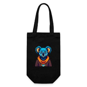 Koala Bunte Kawaii Cartoon Figur Clipart - Geschenkbeutel für Flaschen - Schwarz - Vorne