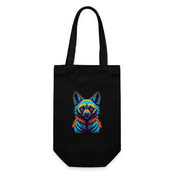 Aardwolf Bunte Kawaii Cartoon Figur Clipart - Geschenkbeutel für Flaschen - Schwarz - Vorne