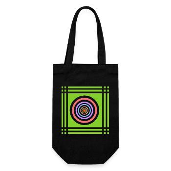 Geometric play of colours in colour - Gift Bag for Bottles - black - Front