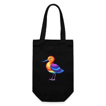 Avocet Colorful Kawaii Cartoon Character Clipart - Gift Bag for Bottles - black - Front