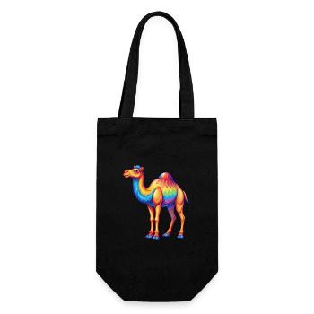 Camel Colorful Kawaii Cartoon Character Clipart - Gift Bag for Bottles - black - Front