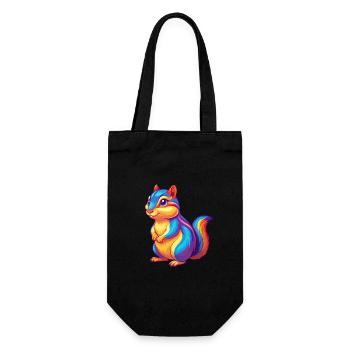 Chipmunk Coloré Kawaii Dessin Animé Personnage Clipart - Sac à bouteille - noir - Devant