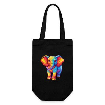 Elefant Bunte Kawaii Cartoon Figur Clipart - Geschenkbeutel für Flaschen - Schwarz - Vorne