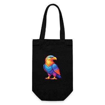 Eagle Colorful Kawaii Cartoon Character Clipart - Gift Bag for Bottles - black - Front