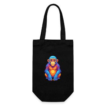 Bonobo Colorful Kawaii Cartoon Character Clipart - Gift Bag for Bottles - black - Front