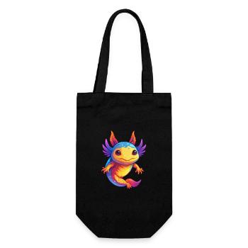 Axolotl Bunte Kawaii Cartoon Figur Clipart - Geschenkbeutel für Flaschen - Schwarz - Vorne