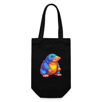 Taupe coloré Kawaii Dessin animé Personnage Clipart - Sac à bouteille - noir - Devant