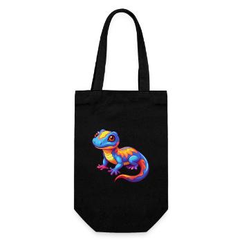 Salamandre Personnage De Dessin Animé Kawaii Coloré - Sac à bouteille - noir - Devant