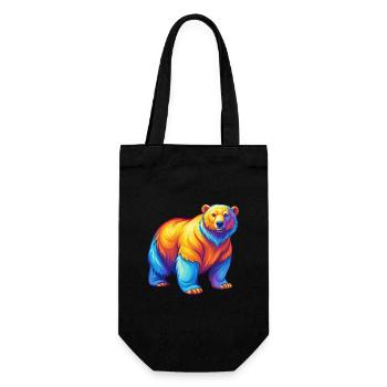 Polar Bear Colorful Kawaii Cartoon Character - Gift Bag for Bottles - black - Front