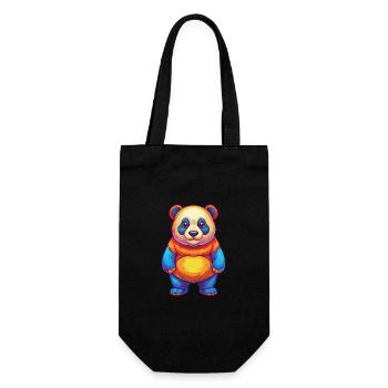 Panda Bunte Kawaii Cartoon Figur Clipart - Geschenkbeutel für Flaschen - Schwarz - Vorne