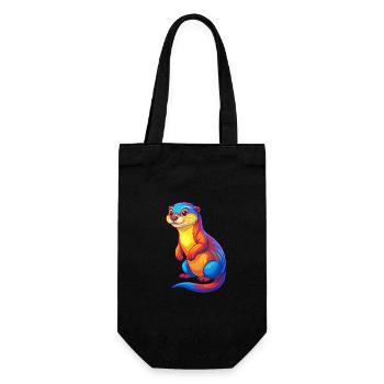 Otter Bunte Kawaii Cartoon Figur Clipart - Geschenkbeutel für Flaschen - Schwarz - Vorne