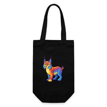 Lynx coloré Kawaii dessin animé Clipart - Sac à bouteille - noir - Devant