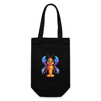 homard coloré kawaii dessin animé personnage clipart - Sac à bouteille - noir - Devant