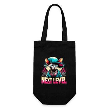 Cornish Rex Next Level Gangster Cat Gift - Gift Bag for Bottles - black - Front