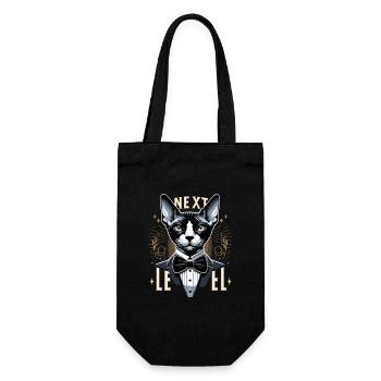 Cornish Rex Suit Next Level Cat Gift - Gift Bag for Bottles - black - Front