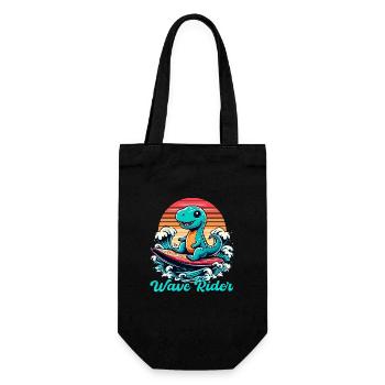 Mignon T-Rex Surfer Surfer Cadeau de surf - Sac à bouteille - noir - Devant