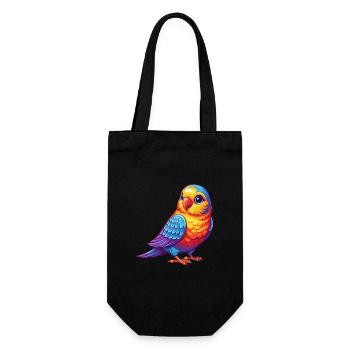 Sittich Bunte Kawaii Cartoon Figur Vogel - Geschenkbeutel für Flaschen - Schwarz - Vorne