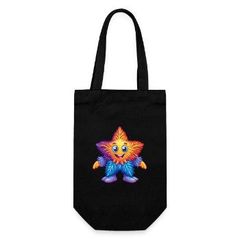 Feather Star Colorful Kawaii Cartoon Sea Animal - Gift Bag for Bottles - black - Front