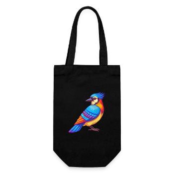 Blauhäher Bunte Kawaii Cartoon Figur Vogel - Geschenkbeutel für Flaschen - Schwarz - Vorne